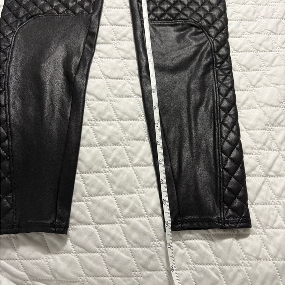 Spanx Black Quilted Faux Leather Leggings - Picture 3 of 7